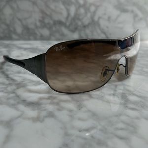 Ray Ban Pilot Shield Sunglasses - Brown Gradient with Metal Frame (RB3211)
